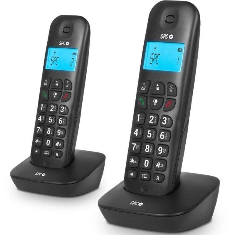 Teléfono inalámbrico Dect Spc AIR PRO 7302N DUO ECO, con manos libres, negro
